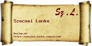 Szecsei Lenke névjegykártya